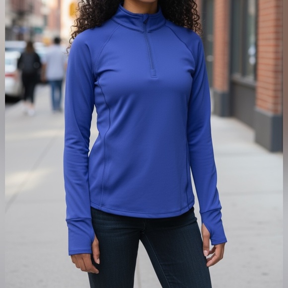 Athleta Jackets & Blazers - ATHLETA 1/4 Zip with Thumb Holes and Back Zipper Pocket Size Small Purple